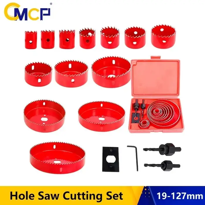 Jeu de trépan couronne 8/11/16 pièces pour bois PVC métal - Outils menuiserie professionnels 19-127mm
