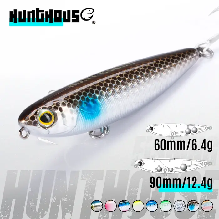 Hunthouse flottant Topwater crayon leurre de pêche appât dur Surface WTD Wobblers