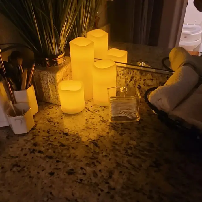 HZZKZZ – bougie électrique LED pivotante, sans flamme, alimentée par batterie, pour décoration de ma