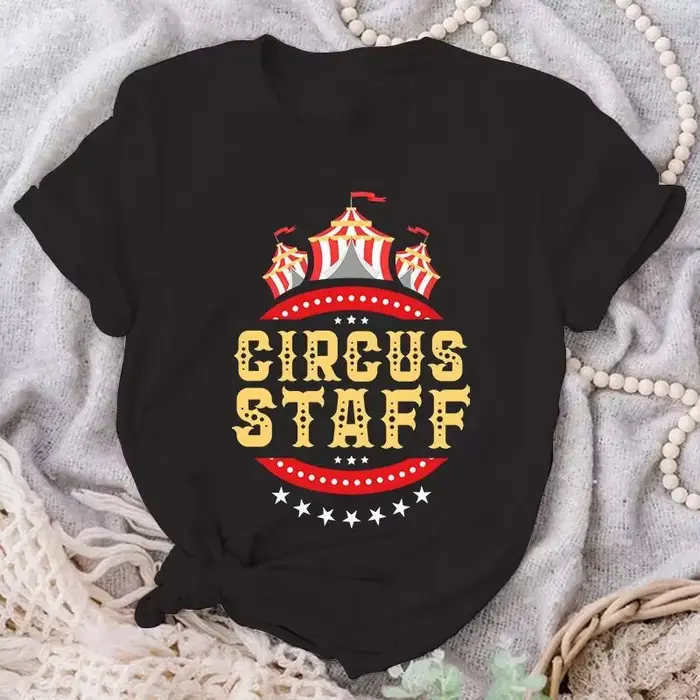 T-shirt manches courtes femme, estival et décontracté, imprimé de l'équipe de cirque, à la mode, ample, Vintage, Streetwear, Y2K