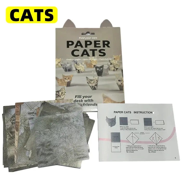 Papier Origami créatif pour chats et chiens, papier pliant pour bricolage, papier de soie fait à la 