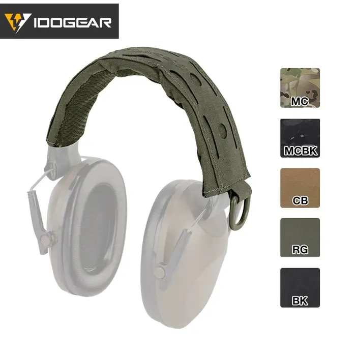 Housse casque audio tactique IDOGEAR avec attache D-ring MOLLE universelle camouflage 3948