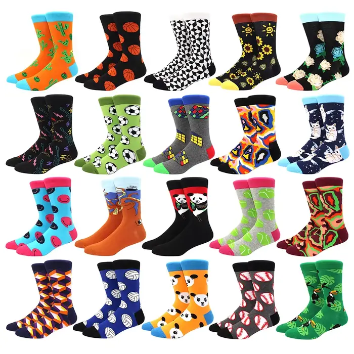 Chaussettes fantaisie homme motifs animaux drôles et colorés - Luxe coton pour chasseurs élégants