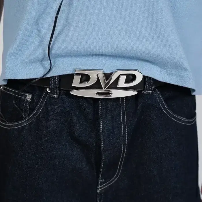 Ceinture à boucle DVD unisexe, Design nostalgique, décoration pour hommes et femmes, associée à une 