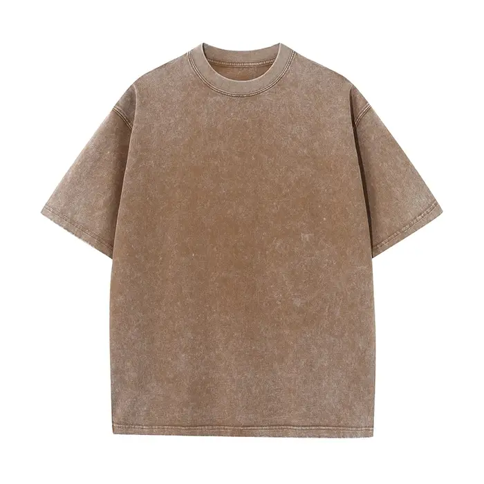 T-shirt d'été pour hommes 230G coton lourd Vintage lavé T-Shirts surdimensionné à manches courtes en