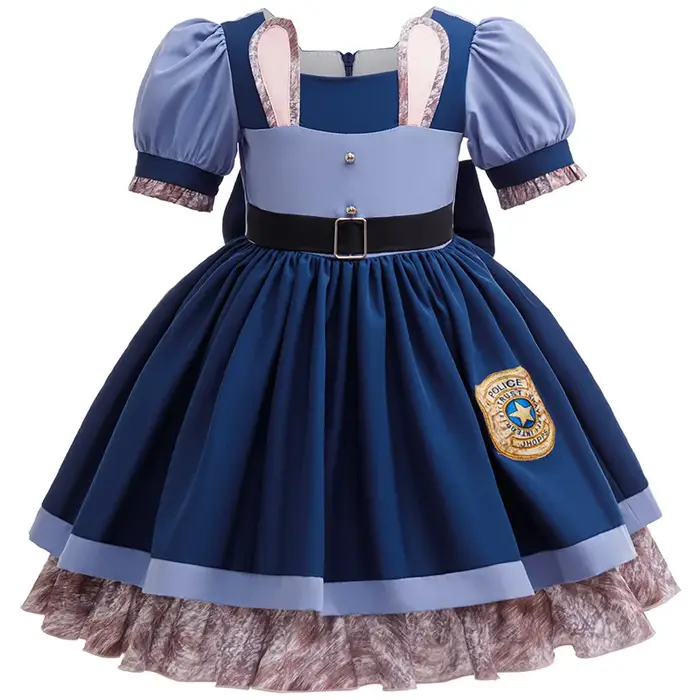Costume de jeu de rôle Judy Hopps, uniforme d'officier lapin, pour bébé fille, inspiré du nouveau fi