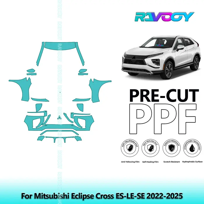 Kit de protection de peinture transparente pré-découpée PPF pour pare-brise de voiture Mitsubishi Ec