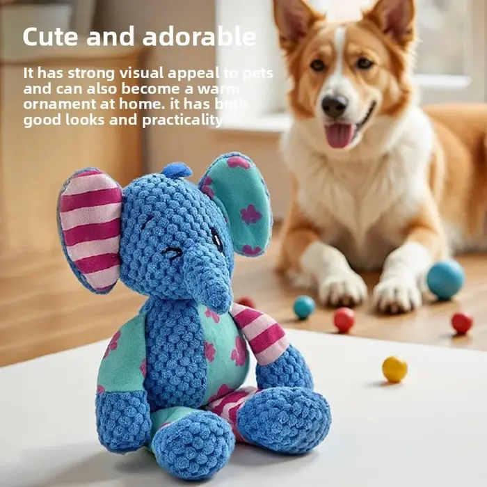 Jouet à mâcher interactif pour chien grinçant, jouet en peluche pour chien, renard mignon, éléphant,