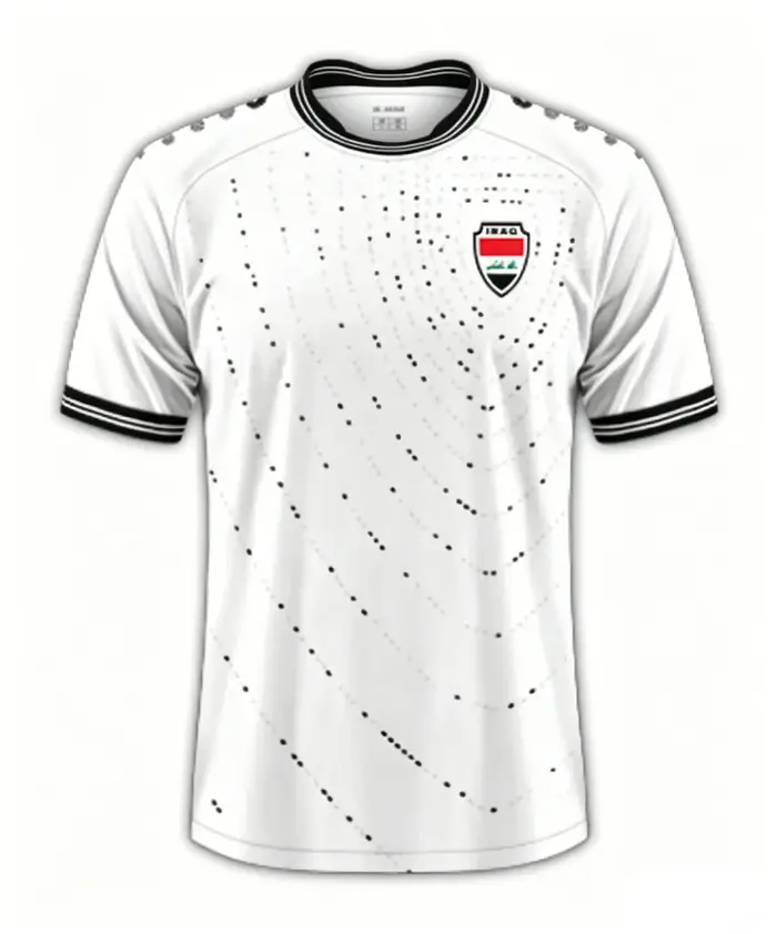 Maillot de football domicile et extérieur Iraq Style 2026, motif vagues à pois blancs verts, pour le