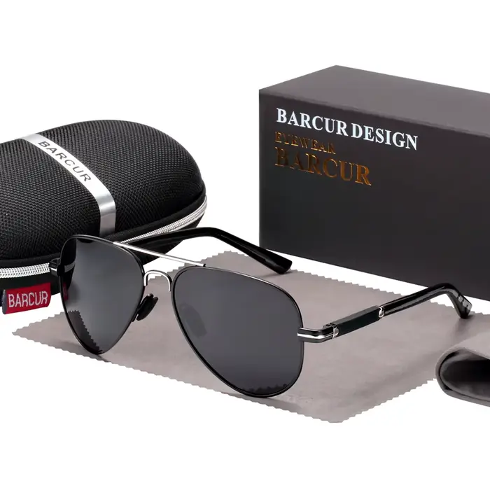 BARCUR-Lunettes de soleil polarisées pour hommes et femmes, accessoires de conduite