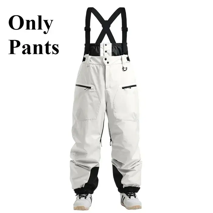 Pantalons de Ski en plein air hiver épaississement chaud Ski sangle salopette nouveaux hommes femmes