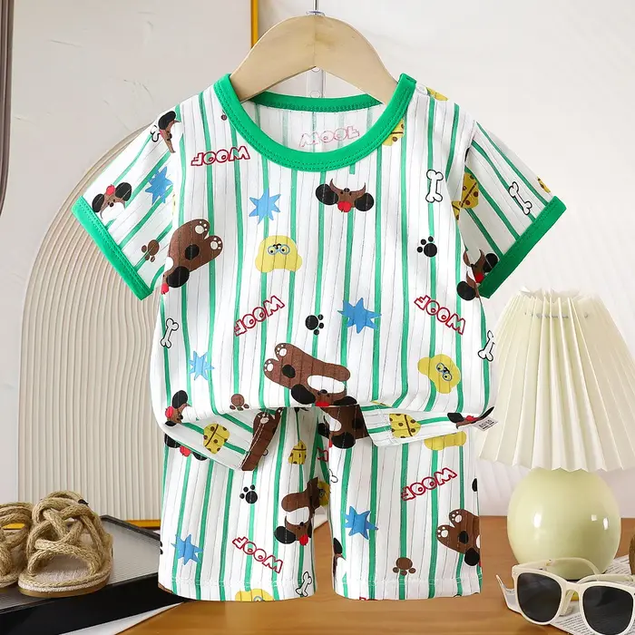 Ensemble de vêtements pour enfants, 2 pièces, T-shirt, costume d'été en coton, Short pour filles, vê