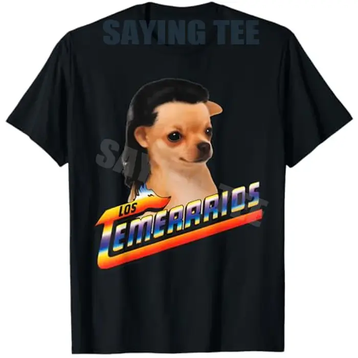 Los Temerarios chien drôle Meme T-Shirt mignon Y2k chien Variation cerveau graphique tenue humoristi