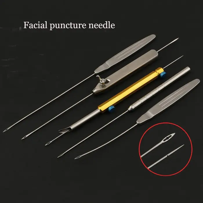 Aiguille de guide de ponction des tissus du visage, ligne qualifiée ale, outil d'instrument mis en œ