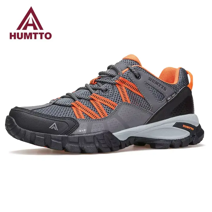 HUMTTO-Chaussures de sport respirantes pour hommes, baskets de randonnée en caoutchouc noir, extérie