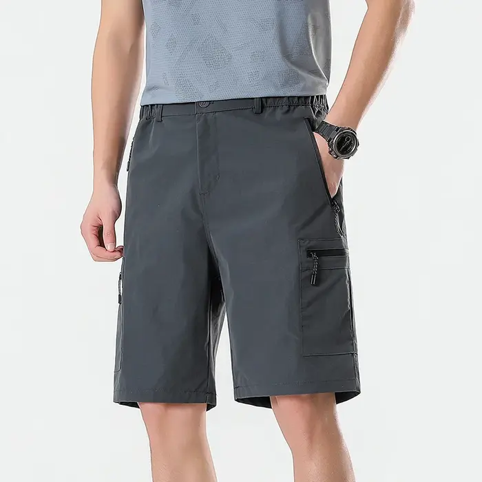 Shorts cargo pour hommes, pantalon court à poches zippées, séchage rapide, pour l'été, la randonnée,