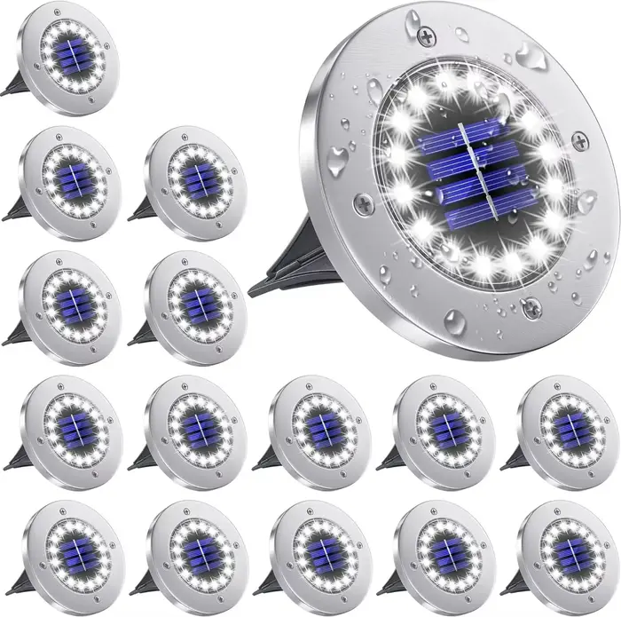 16 LED lumières solaires lumineuses au sol lumière LED solaire étanche extérieure pour voie jardin c