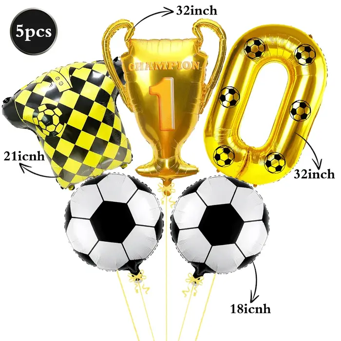 Ballons de Football trophée de championnat maillot ballon 32 pouces chiffres dorés bricolage numéro 