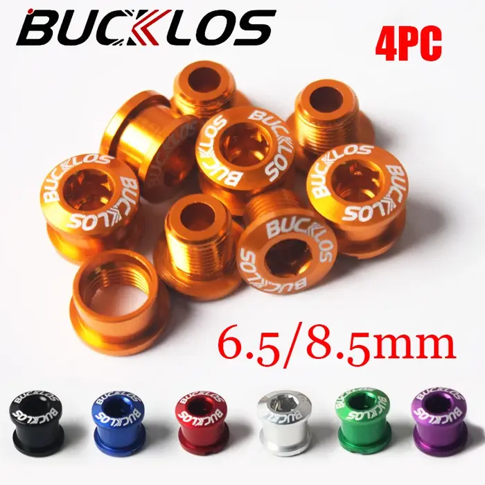 BUCKLOS 4 pièces vis de roue à chaîne de vélo boulons de plateau de cyclisme en alliage d'aluminium 