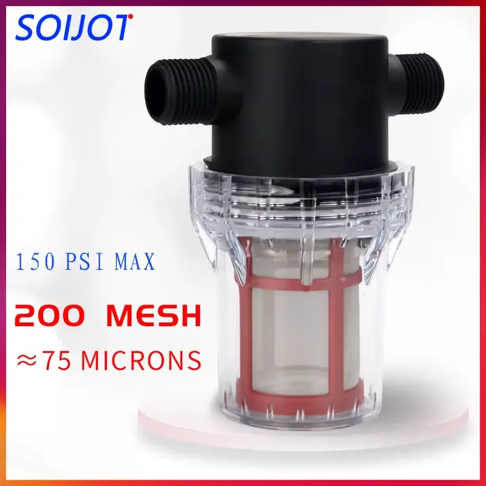 Écran filtrant en acier inoxydable 304, pré-filtre à 200 mailles, filtre de pompe à eau, 1/2 pouces,