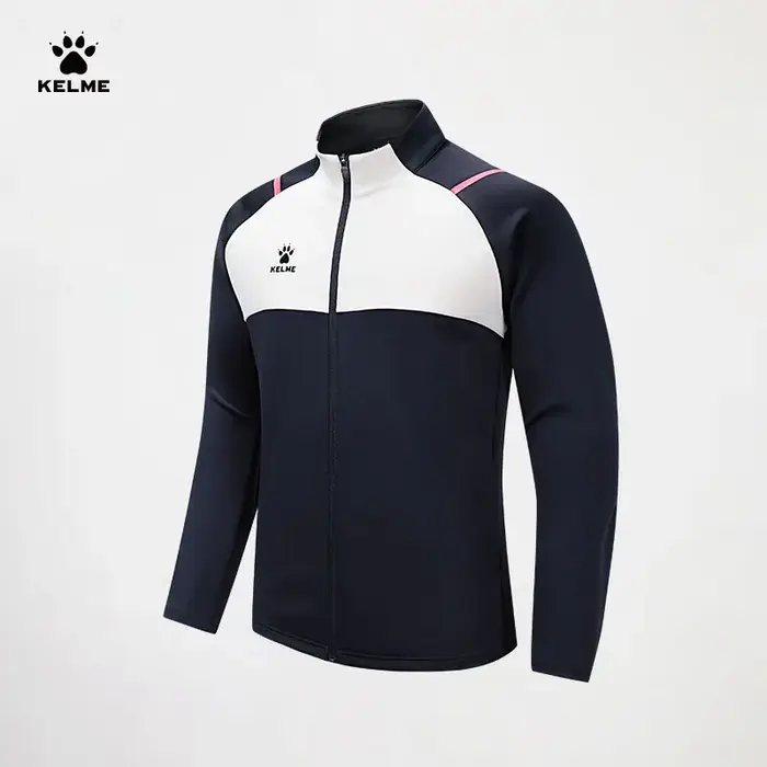 Kelme-Veste d'entraînement de football pour homme, cardigan imprimé à col montant, manteau de sport 
