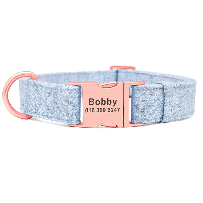 Collier en nylon personnalisé pour chien, nom gravé, ID, réglable, petit, moyen, grand chien, Chihua