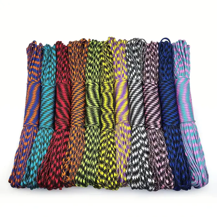 550 Paracorde Parachute cordon lanière tente corde Guyline Mil Spec Type III 7 brins 50FT 100FT pour