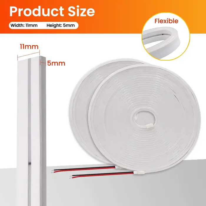 Bande lumineuse LED néon DC 12V 24V, étanche, corde en Silicone, lampe Flexible, décoration de la ma