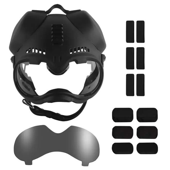 Casque pour chien K9 avec lunettes balistiques et cache-oreilles de protection auditive sur rail Pic