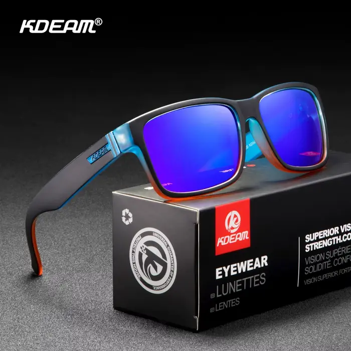KDEAM Revamp de Sport hommes lunettes de soleil polarisées couleurs choquantes lunettes de soleil co