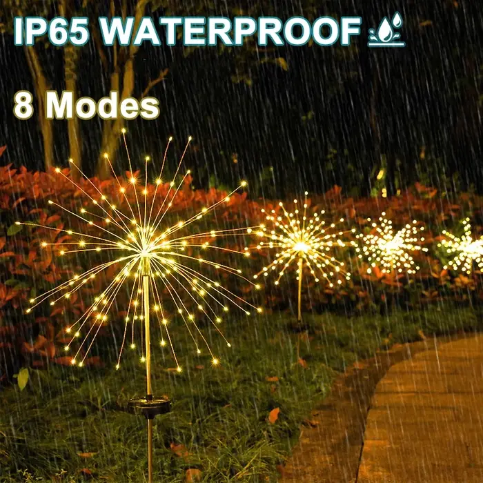 90 LED énergie solaire feu d'artifice lumières décoration de jardin fée lumières étanche extérieure 