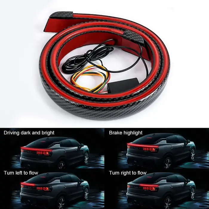 Pièces extérieures universelles de voiture, feu de Spoiler arrière Led en Fiber de carbone pour BMW 