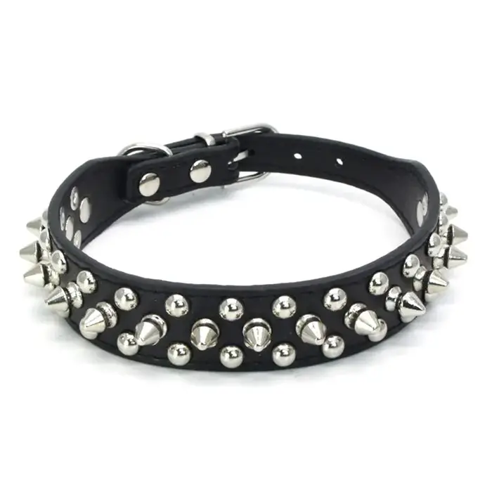 Colliers pour chiens en cuir PU à rivets pour chiens de taille moyenne à grande, collier clouté pour