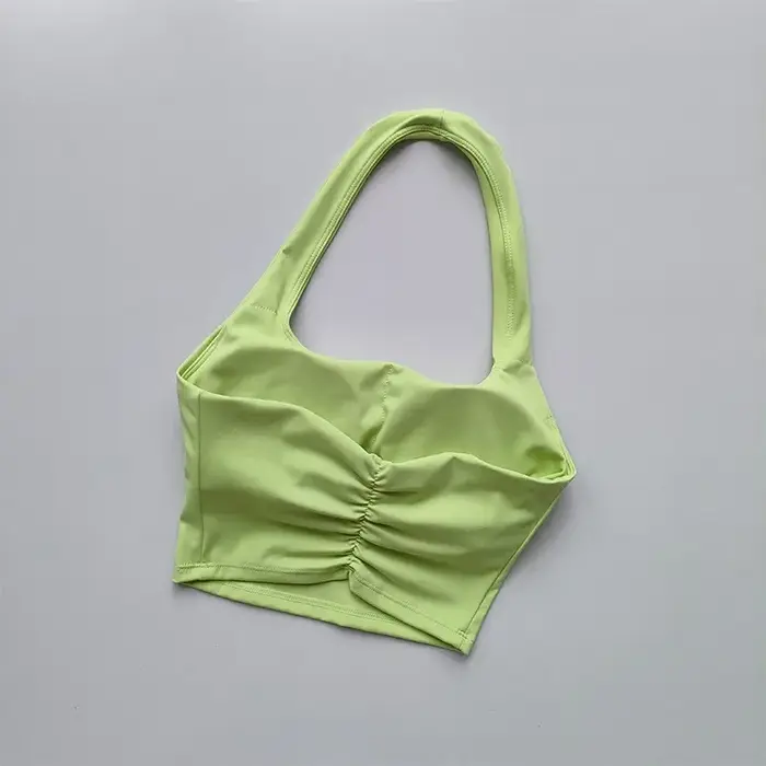 Camisole de yoga rembourrée dos nu sexy pour femmes, haut court de gymnastique, soutien-gorge de fit