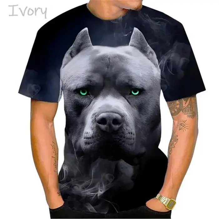 Bouledogue féroce boxe T-shirt hommes Design Cool 3D Bully Pitbull impression T-shirt nouveauté pers