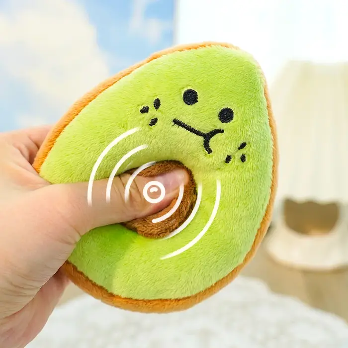 Jouet en peluche couineur Avocat & Kiwi pour chiens et chats