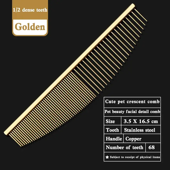 Peigne de toilettage fin en forme de croissant ou de lune pour animaux de compagnie, beauté, dents d
