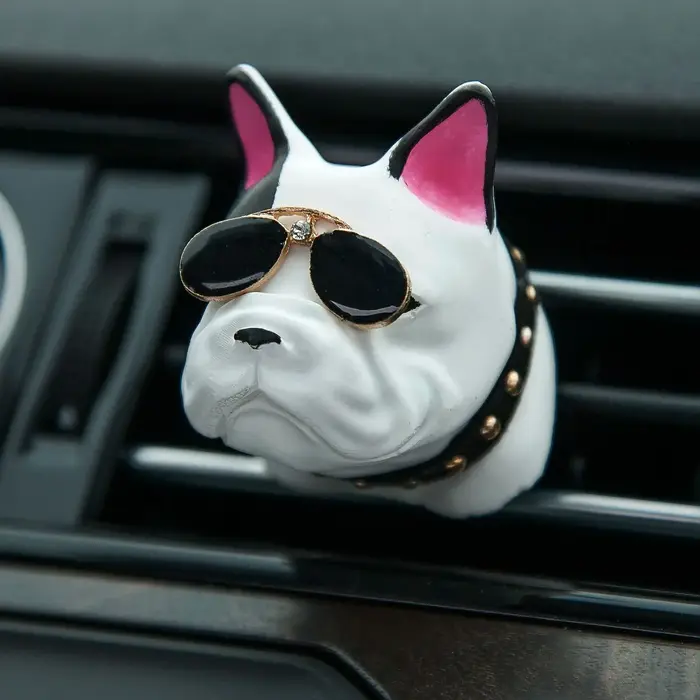 Désodorisant de voiture bouledogue français, parfum de sortie d'aération, ornement d'huile essentiel