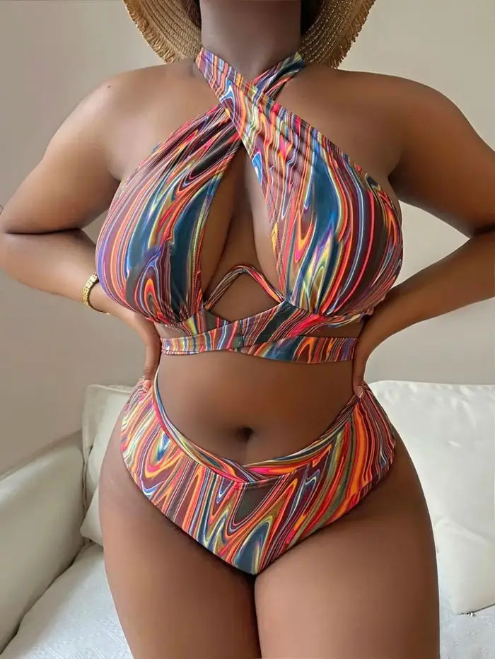 Maillot de bain imprimé push-up 2026 pour femme, grande taille, taille haute, pour la plage et la na