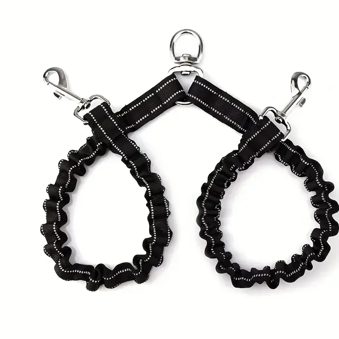 Laisses doubles pour chien de compagnie-coupleur de laisse pour chien sans enchevêtrement, plomb éla