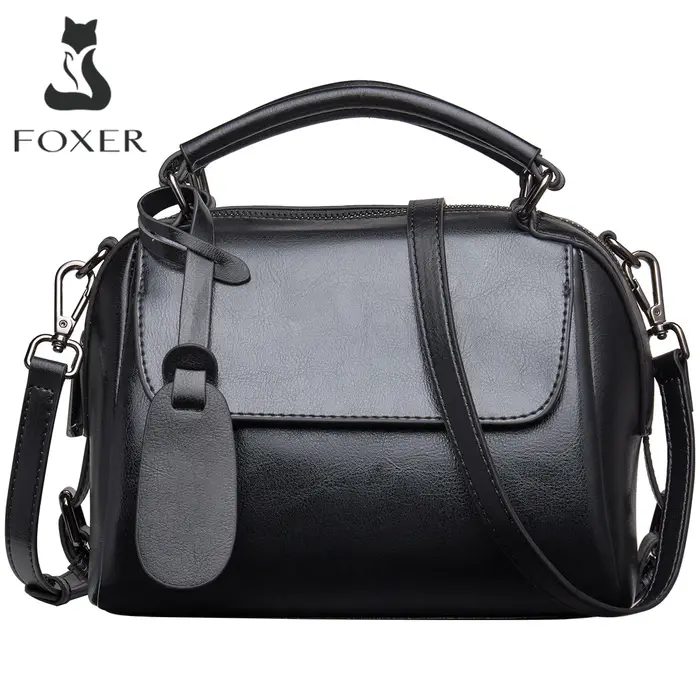Sac à main de luxe FOXER en cuir fendu pour femme, sac à bandoulière rétro décontracté, sac à poigné