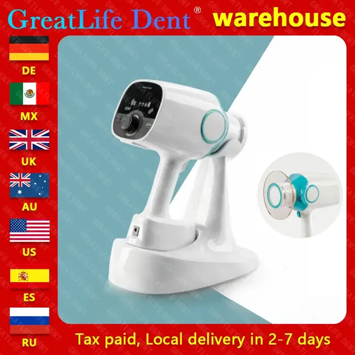 Appareil de radiographie dentaire portable Greatlife, en stock au Mexique, RU, UE, système de capteur d'image RVG sans fil, machine à rayons X HyperLight originale