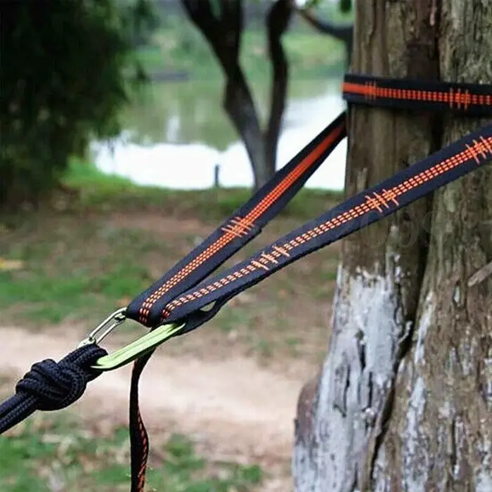 Sangles de hamac 2 pièces, sangles en Polyester renforcé spécial, sangles de hamac barbelées à haute