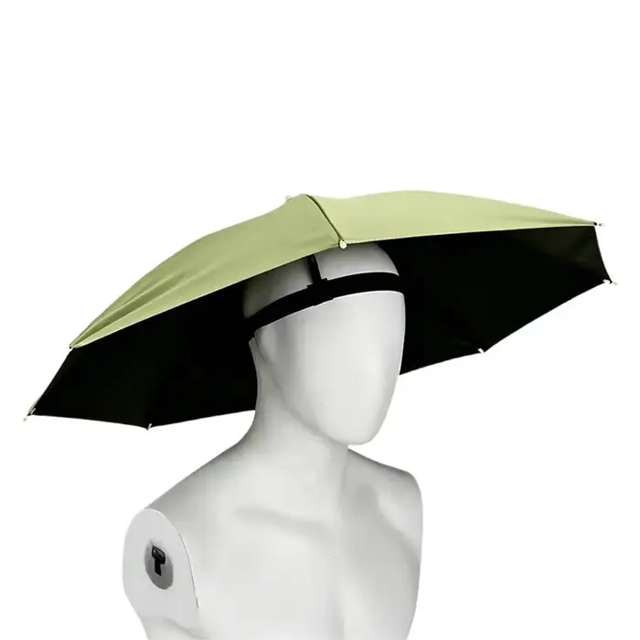 Chapeau parapluie pliable coupe-vent pour la tête, protection solaire, équipement de pluie, paraplui