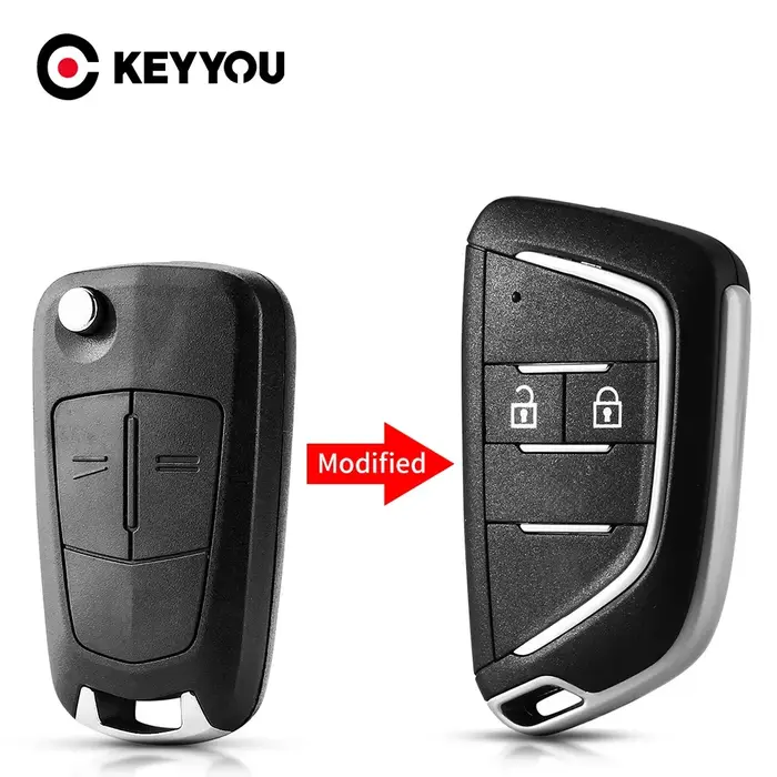 KEYYOU – coque de clé télécommande de voiture à rabat modifiée, pour Vauxhall Opel Zafira B orsa D V