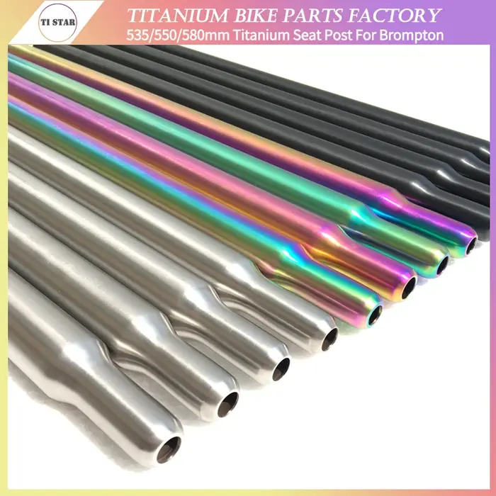 Tige de selle ultralégère en titane pour vélo Brompton, tige de selle de vélo pliante, diamètre 31.8