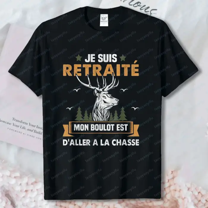 T-shirt humoristique de chasse pour hommes retraités