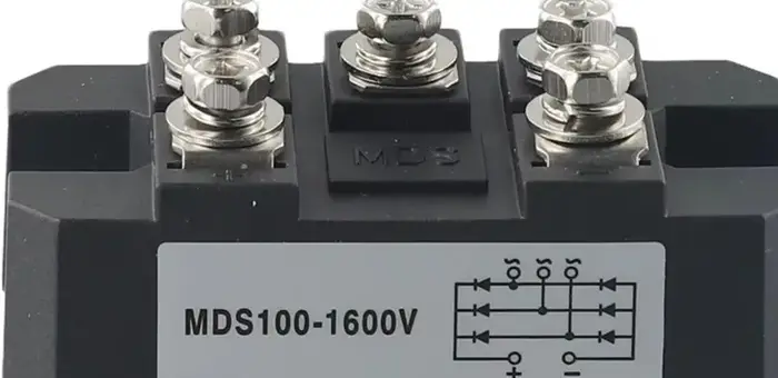 Diode à ondes complètes triphasée MDS-100A 1600V 100A à 5 bornes pour pont de commande de moteur AC/