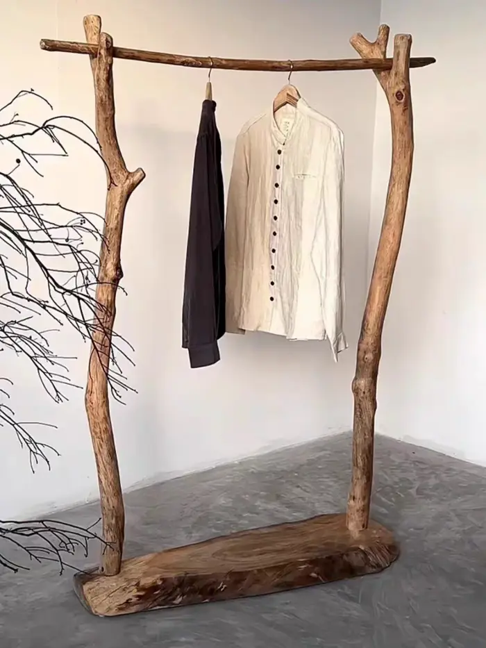 Porte-vêtements mural en bois, étroit et peu encombrant, de luxe, pour chambre à coucher, design, mo