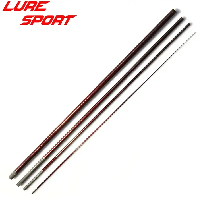 LureSport 2 ensembles de cannes à pêche de voyage en carbone rouge transparent, 4 sections, UL, 1,43